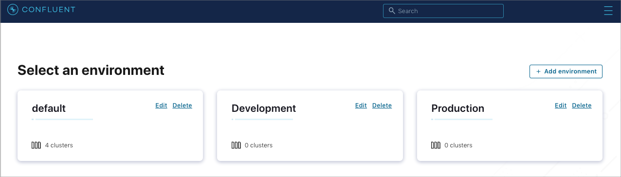 Confluent Cloud add Environments